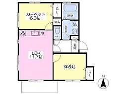 インポートハウス 2LDKの間取図画像