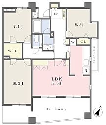 ヴィルヌーブモリ 3LDKの間取図画像