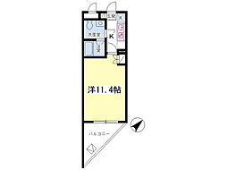 カーサ能ヶ谷 1Kの間取図画像