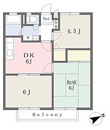 ハビィハイツA棟 3DKの間取図画像