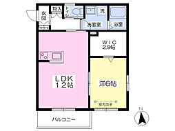サンフォレスト 1LDKの間取図画像