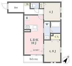 蕪木マンション 2LDKの間取図画像