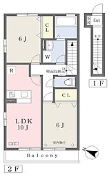 ノーブルコート 2LDKの間取図画像