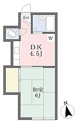 柿生荘 1DKの間取図画像