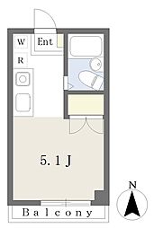 グレース宮野 ワンルームの間取図画像