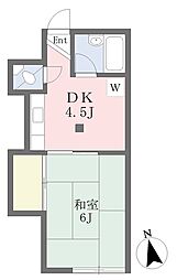 柿生荘 1DKの間取図画像