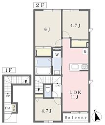 プールム 3LDKの間取図画像