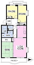 ロイヤルハイツ鎌倉 3LDKの間取図画像
