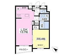 イリフェリオ北鎌倉 1LDKの間取図画像