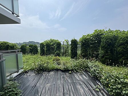 マンションでありながら戸建て感覚の暮らしを楽しめる専用庭。開放感があり、リフレッシュ空間として活躍します。★2026年7月撮影★