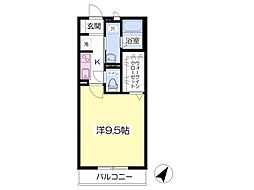 ハイム1020A 1Kの間取図画像