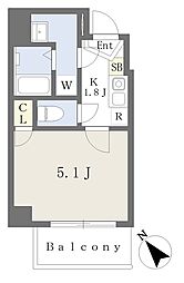 D-STYLE横濱平沼 1Kの間取図画像