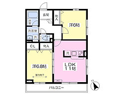 フース大倉山 2LDKの間取図画像