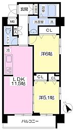 エテルナ白楽ANNEX 2LDKの間取図画像