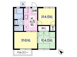 グリーンハウス1 3Kの間取図画像