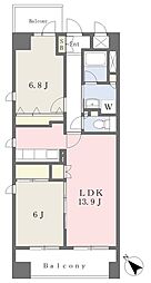 プラウディア新横浜 2LDKの間取図画像