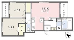 MURO 2LDKの間取図画像