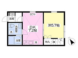 ビームス山手 1DKの間取図画像