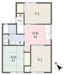 パストラル 3DKの間取図画像