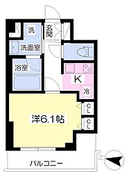 LaLuce横濱 1Kの間取図画像