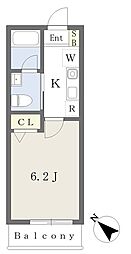 横浜市神奈川区斎藤分町アパート 1Kの間取図画像