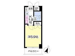 西横浜ダイカンプラザシティ 1Kの間取図画像