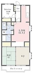 HILLTOP南与野A 2SLDKの間取図画像