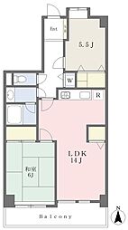 高砂マンション 2LDKの間取図画像