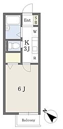 ベルウッド武蔵浦和 1Kの間取図画像