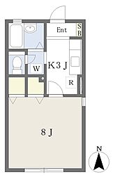 ジュネス浦和 1Kの間取図画像
