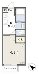 ファインコート 1Kの間取図画像