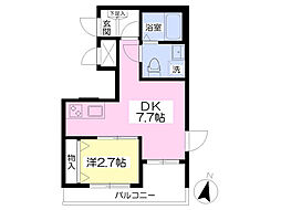 プランドール浦和 1DKの間取図画像