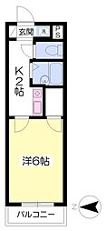 パークヒルズ南浦和 1Kの間取図画像