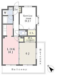 ドミール武蔵浦和 1SLDKの間取図画像