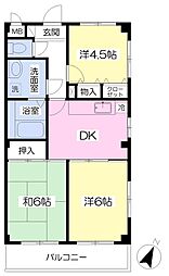 第三戸田ハイツ 3DKの間取図画像