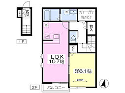 リオーネ琴 1LDKの間取図画像