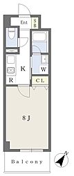 レジデンス北戸田 1Kの間取図画像