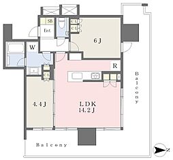 パークタワー川口本町 2LDKの間取図画像