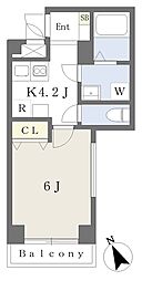 フローレス12番館 1Kの間取図画像