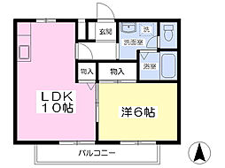 グリーンハイツ川口 1LDKの間取図画像