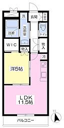 カンパヌール南1 1LDKの間取図画像