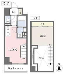エクリューズ 1LDKの間取図画像