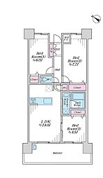 アステールふじみ野イーステーション 3LDKの間取図画像