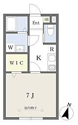 ブルーオアシス西大宮 1Kの間取図画像
