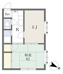 コートハウス七里 2Kの間取図画像