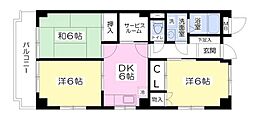 ラ・メゾン尋和 3DKの間取図画像