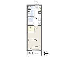 パーク大宮館 1Kの間取図画像