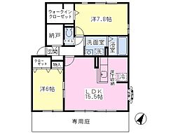 ルミナンス弐番館 2LDKの間取図画像