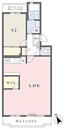 フローラ盆栽町 1LDKの間取図画像