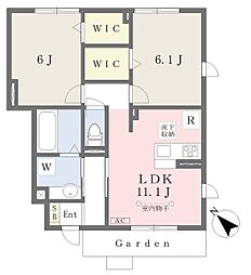 グレイスシャルマン 2LDKの間取図画像